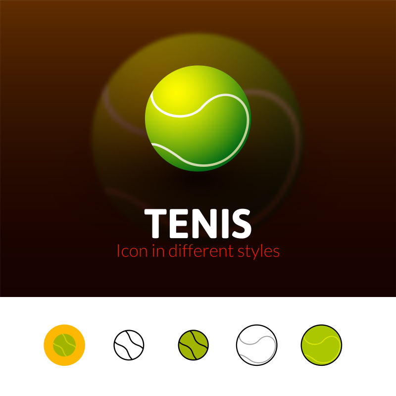 创意矢量立体网球图标设计