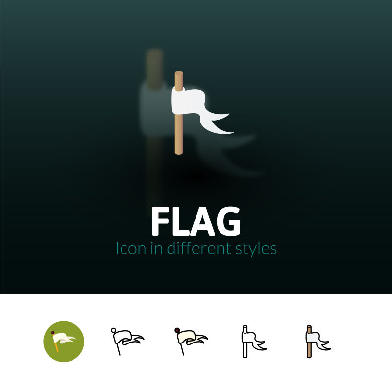 抽象立体旗帜图标设计