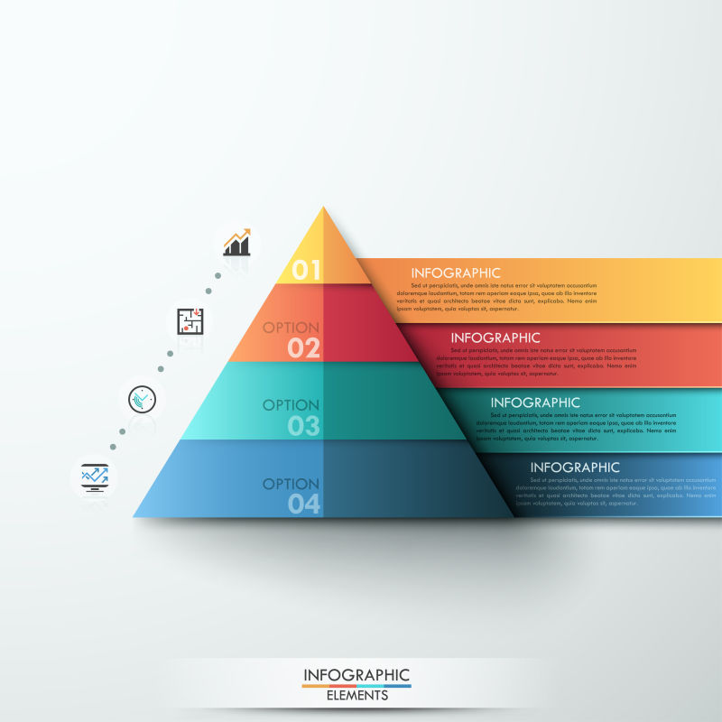 抽象矢量现代彩色三角元素的信息图表