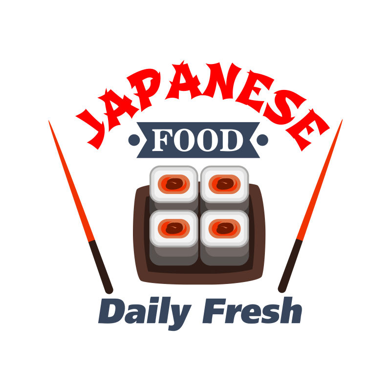 抽象矢量日本寿司的图标设计