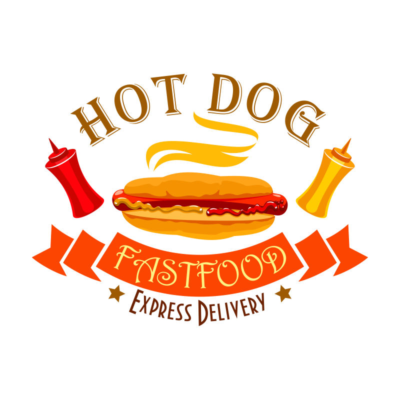 抽象矢量快餐热狗的图标设计