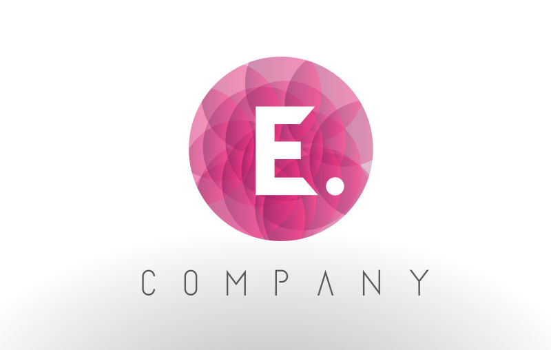 矢量粉色字母E标志