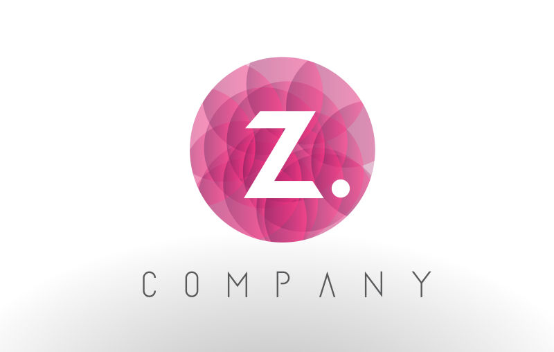 矢量粉色圆形字母Z标志