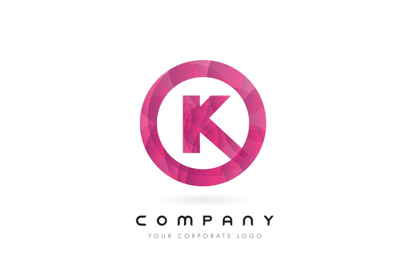 矢量圆形字母K标志