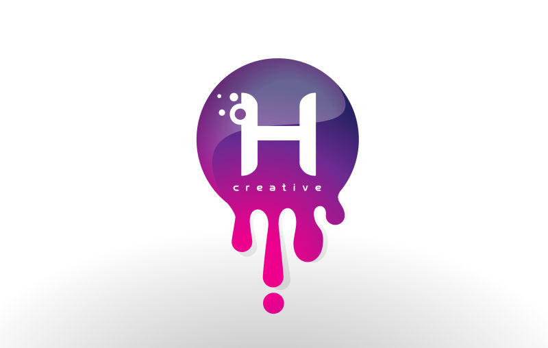 矢量紫色字母H标志