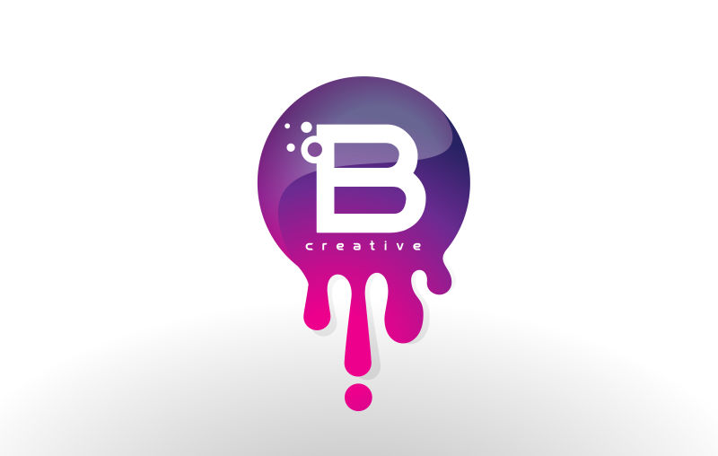 矢量紫色字母B标志