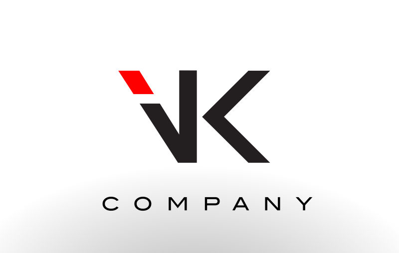 矢量抽象vk字母标志设计