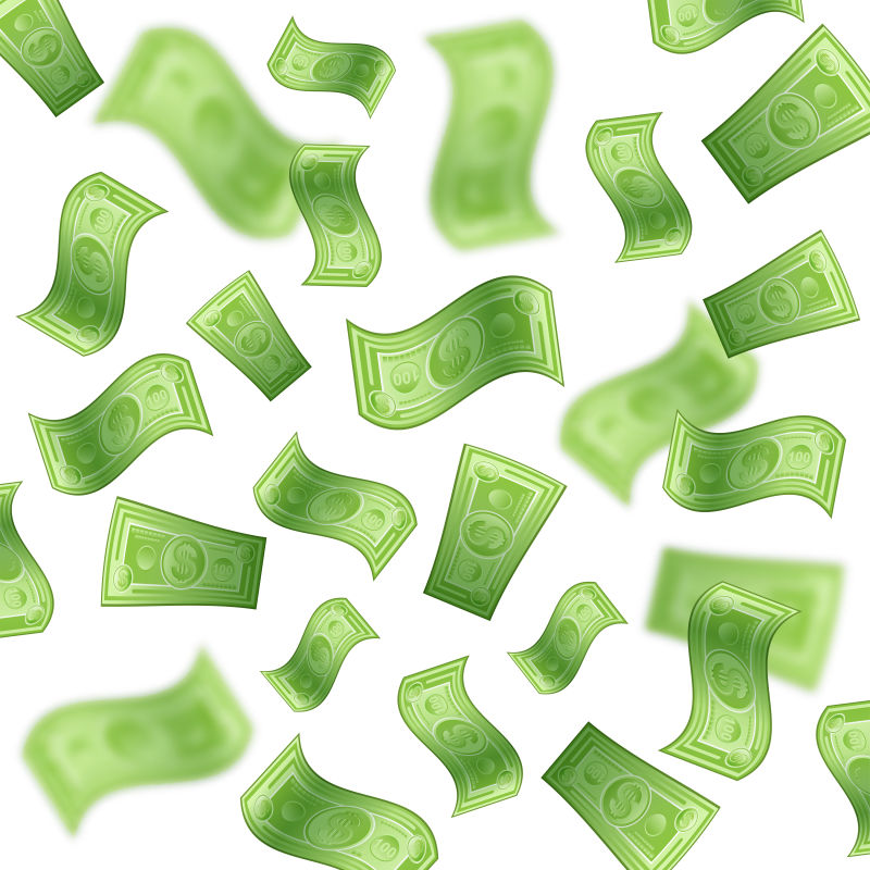 抽象矢量绿色纸币插图设计