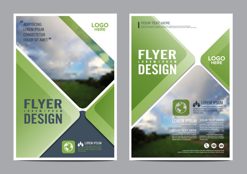 创意矢量绿色现代商业宣传册设计