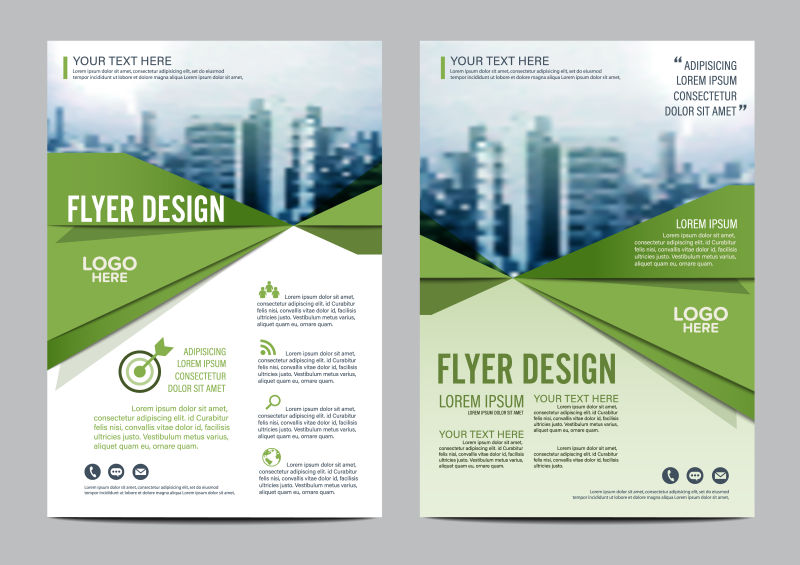 创意矢量几何风格的绿色宣传册设计