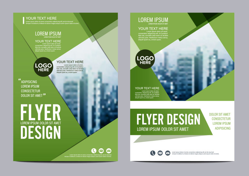 矢量创意现代绿色几何商业宣传册设计
