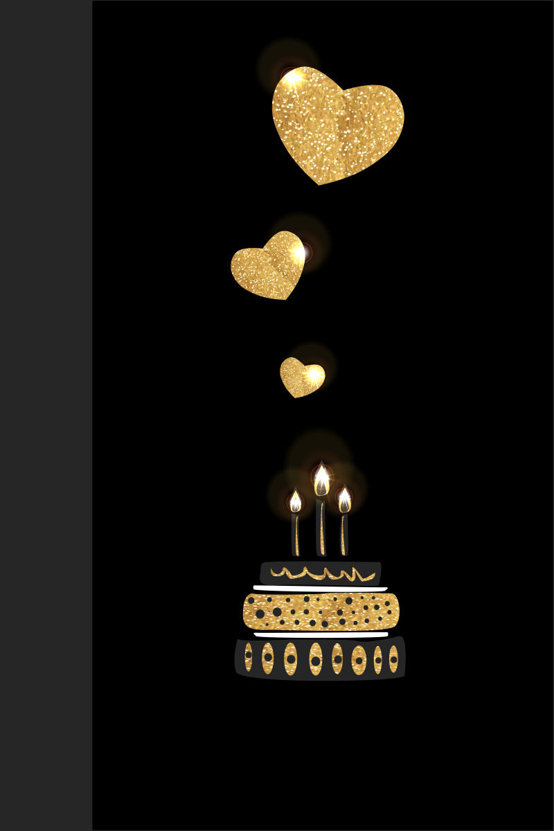 贺卡蛋糕和熊和心脏为他的生日它可以用作情人节贺卡摘要矢量背景海报