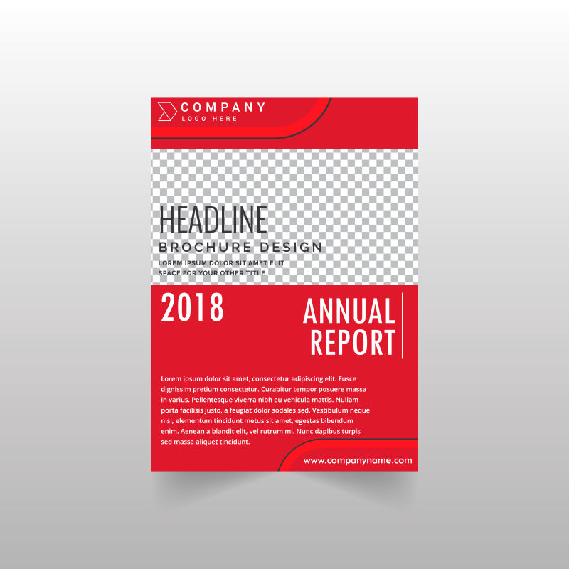 矢量的红色年度报告设计