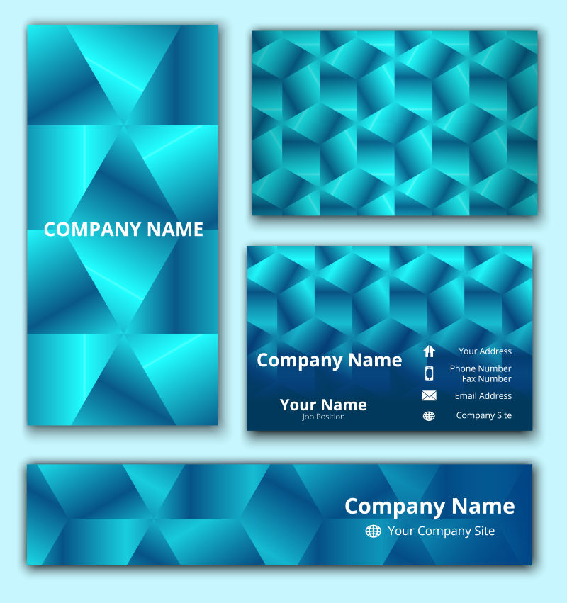 抽象矢量蓝色几何元素的企业宣传设计
