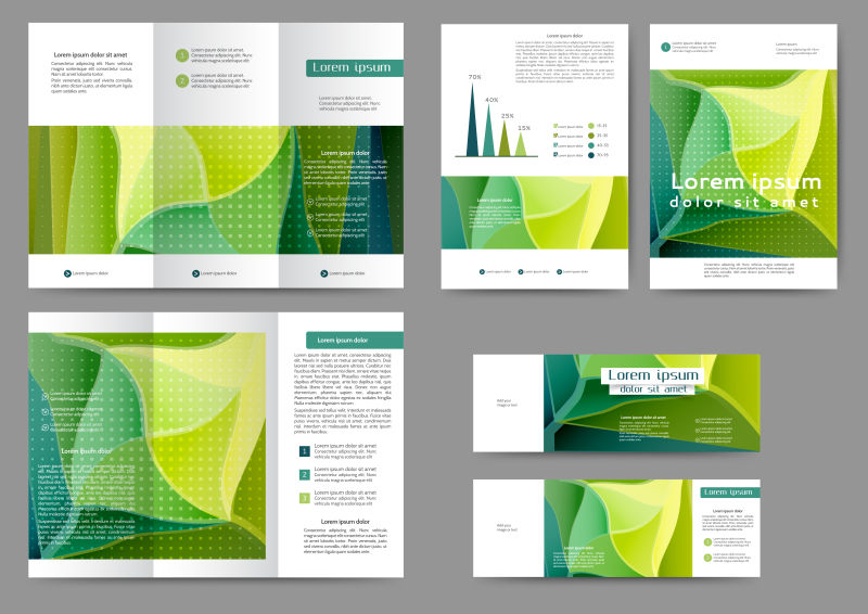 抽象矢量绿色几何现代企业宣传设计