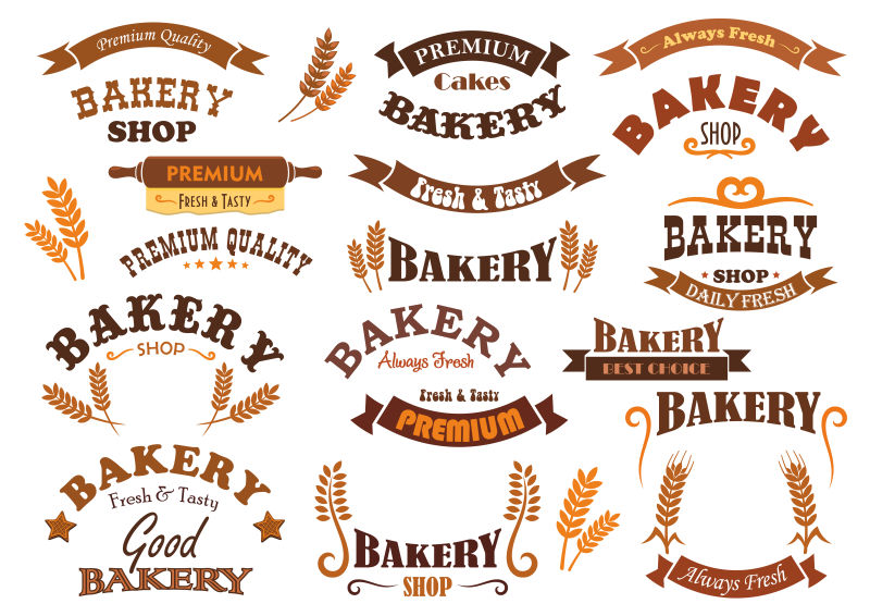 抽象矢量面包工坊的标志设计