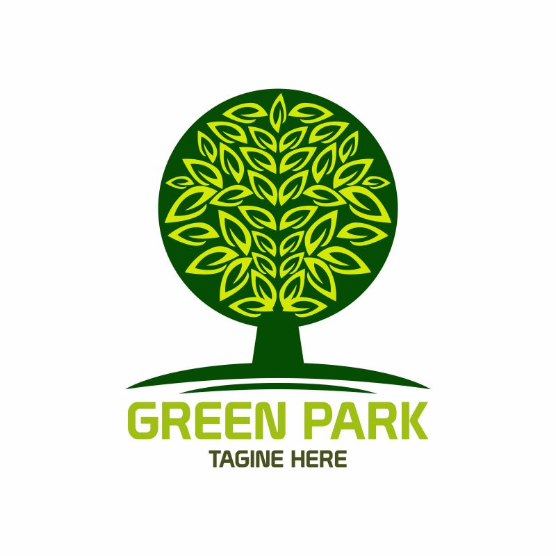 创意矢量绿色公园标志设计