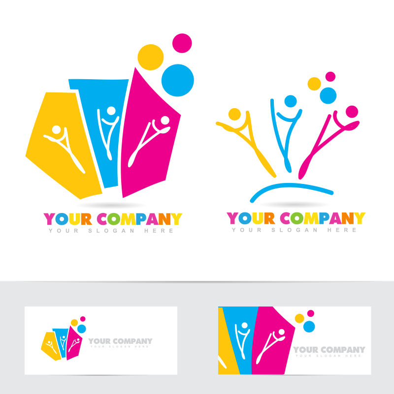 彩色企业团队标志矢量设计