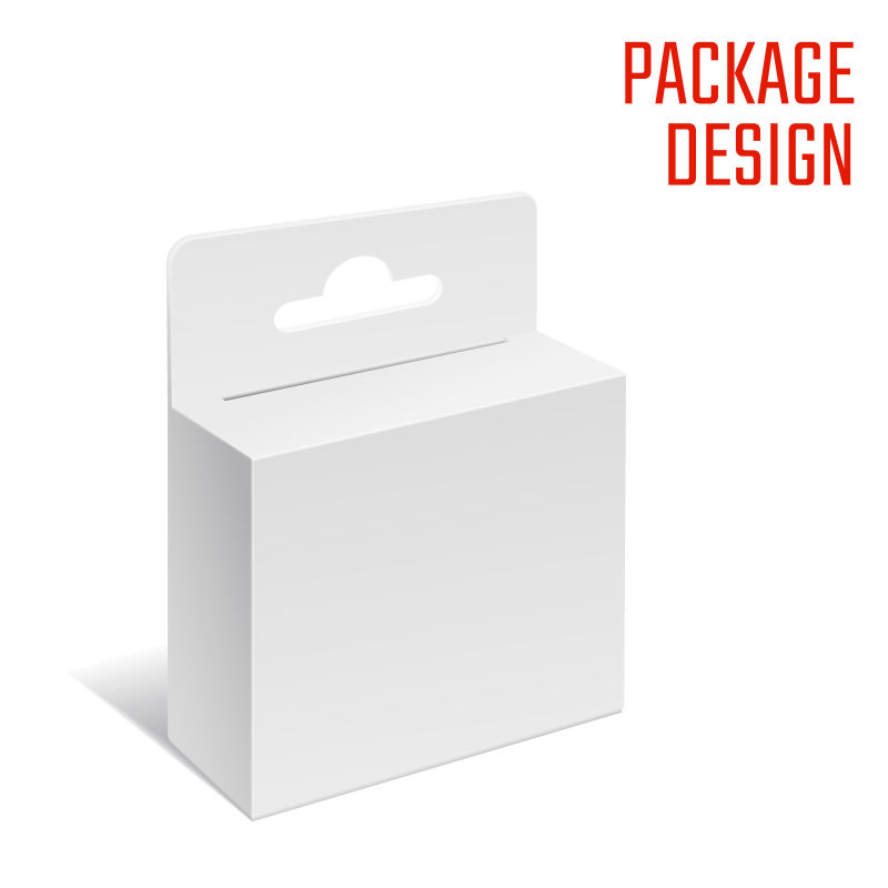 矢量白色折叠式包装盒