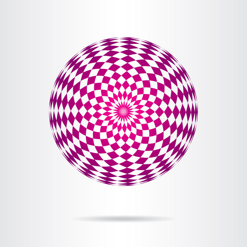 抽象矢量粉色几何元素球形标志设计