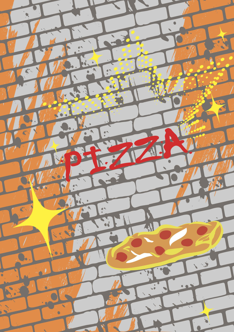 矢量复古披萨主题的设计背景