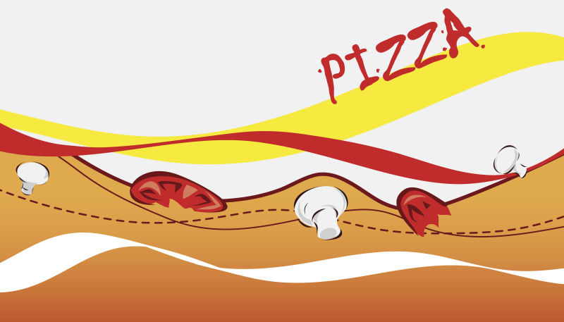 抽象矢量现代披萨元素背景设计