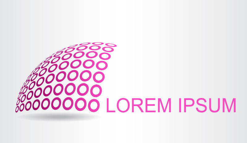 创意矢量粉色圆形元素的球面标志设计