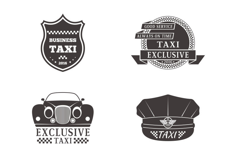 创意矢量现代出租车标志设计