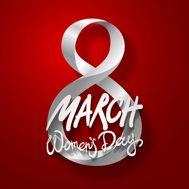 红色的妇女节海报矢量设计