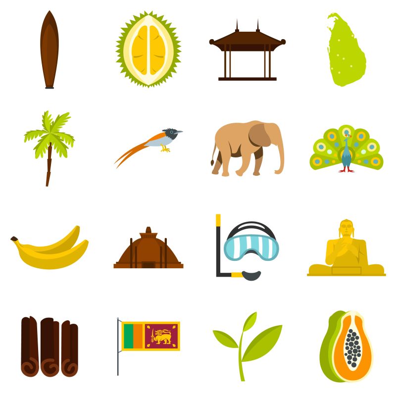 创意矢量斯里兰卡旅游概念的图标设计