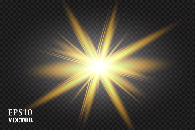 抽象矢量金色星光设计元素