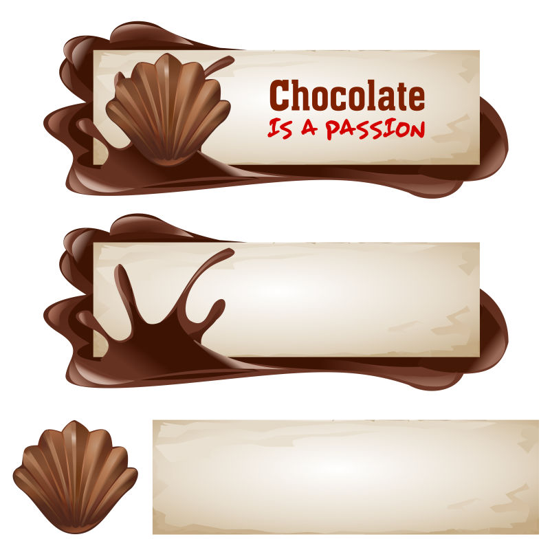 创意矢量巧克力元素的横幅设计