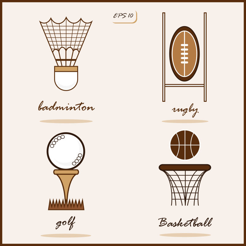 抽象矢量奥运会球类项目设计插图