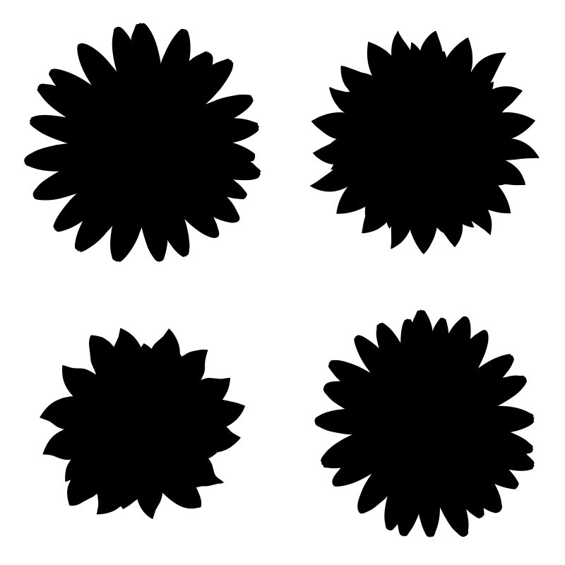 创意矢量黑色花卉剪影设计