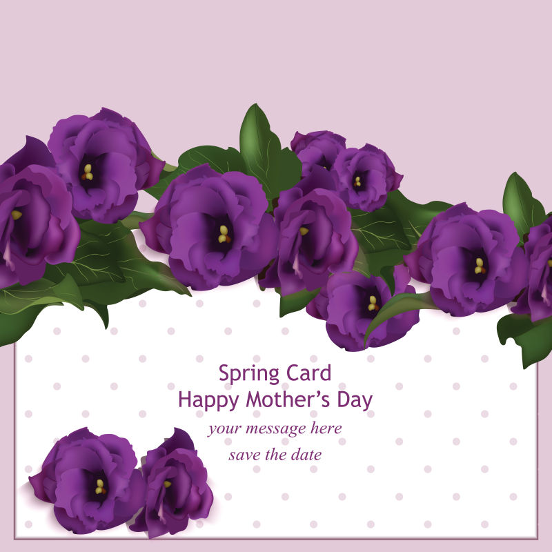 创意矢量紫色花卉元素的装饰背景