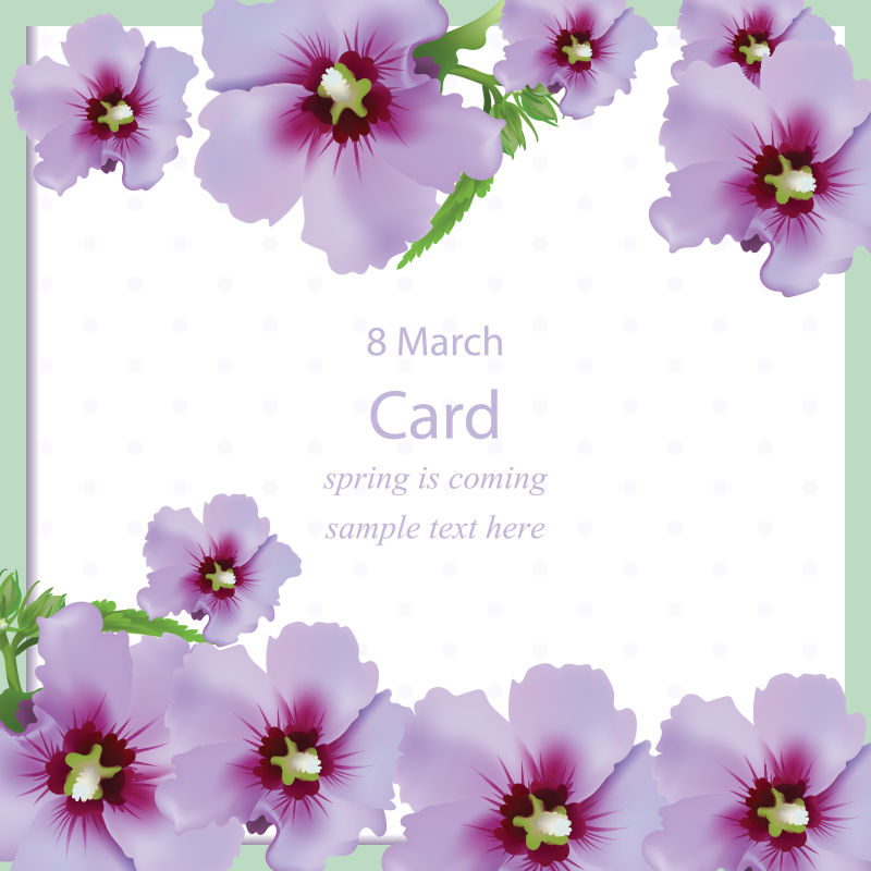 矢量紫色蝴蝶兰元素的卡片设计