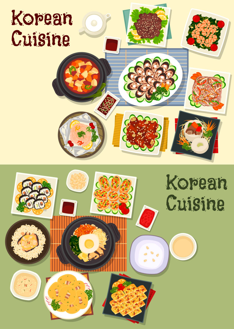 矢量韩国传统美食