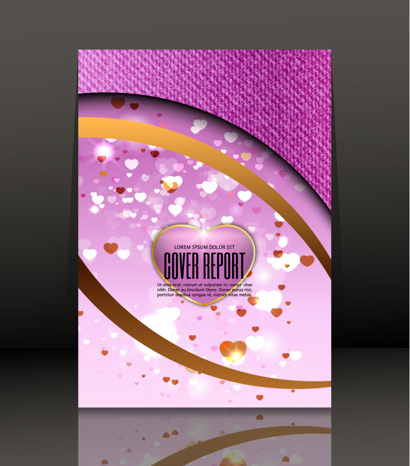 抽象矢量粉紫色时尚宣传单封面设计