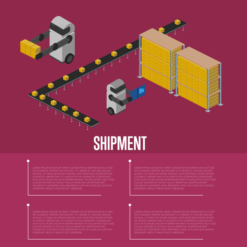 创意矢量货物运输主题平面设计插图