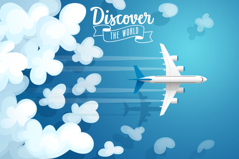 创意矢量现代航空旅行主题的平面设计插图