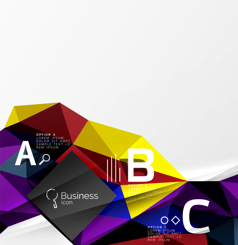 抽象矢量彩色几何风格的字母abc背景