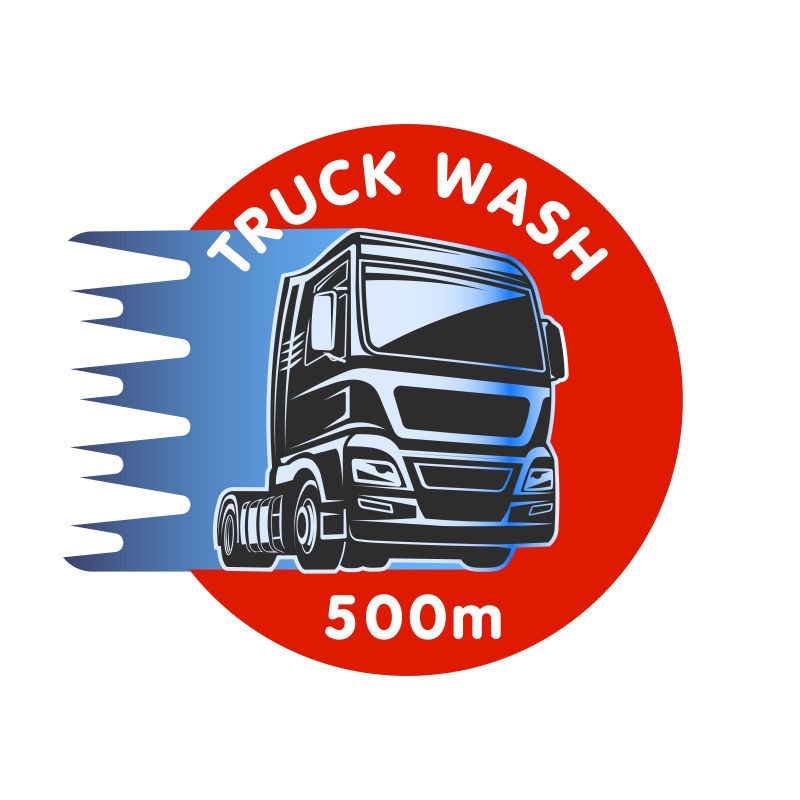 创意矢量货车清洗概念的图标设计