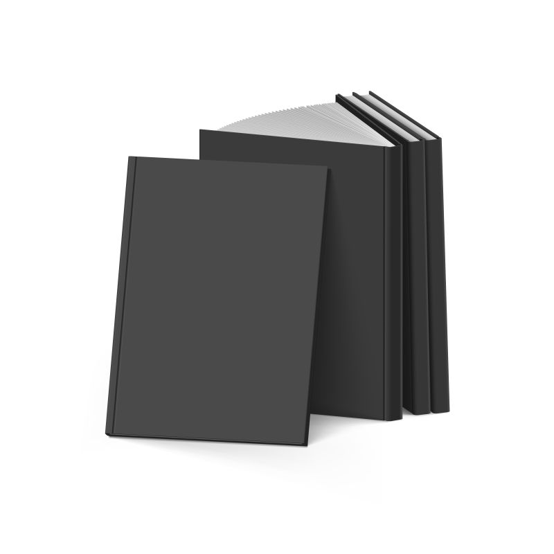 矢量的黑色书籍设计