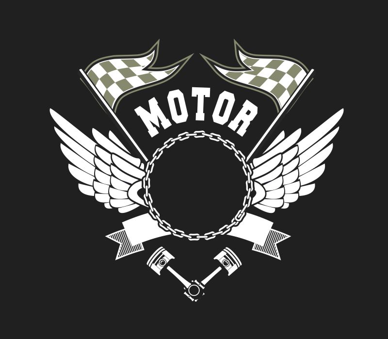 创意矢量摩托车概念的标志设计