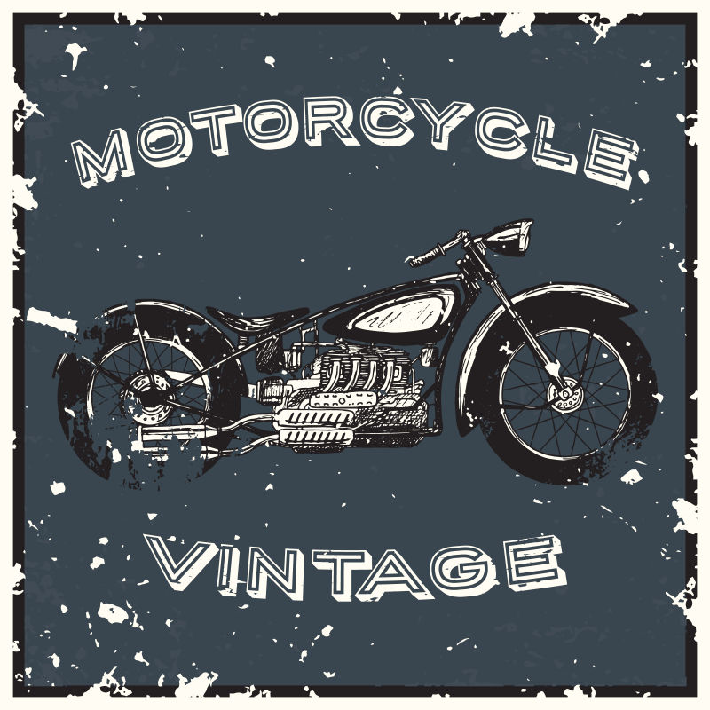 古典的摩托车标签矢量设计