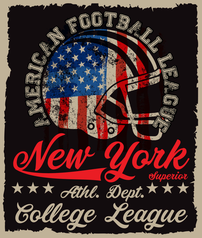 创意矢量复古纽约足球俱乐部海报设计
