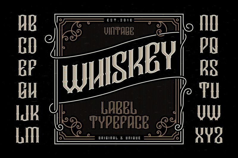 矢量的复古威士忌标签设计