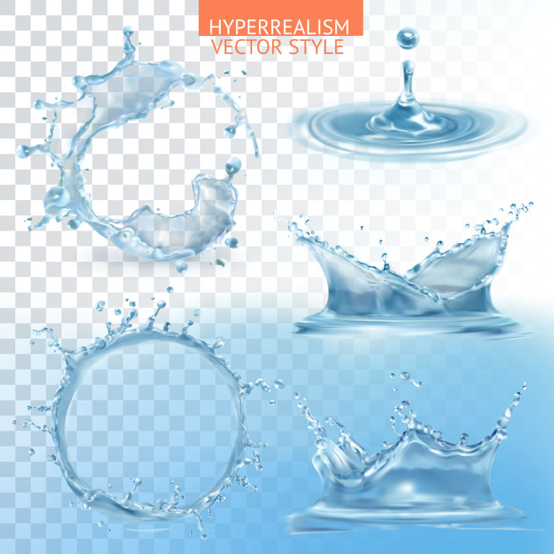 透明水滴插图矢量设计