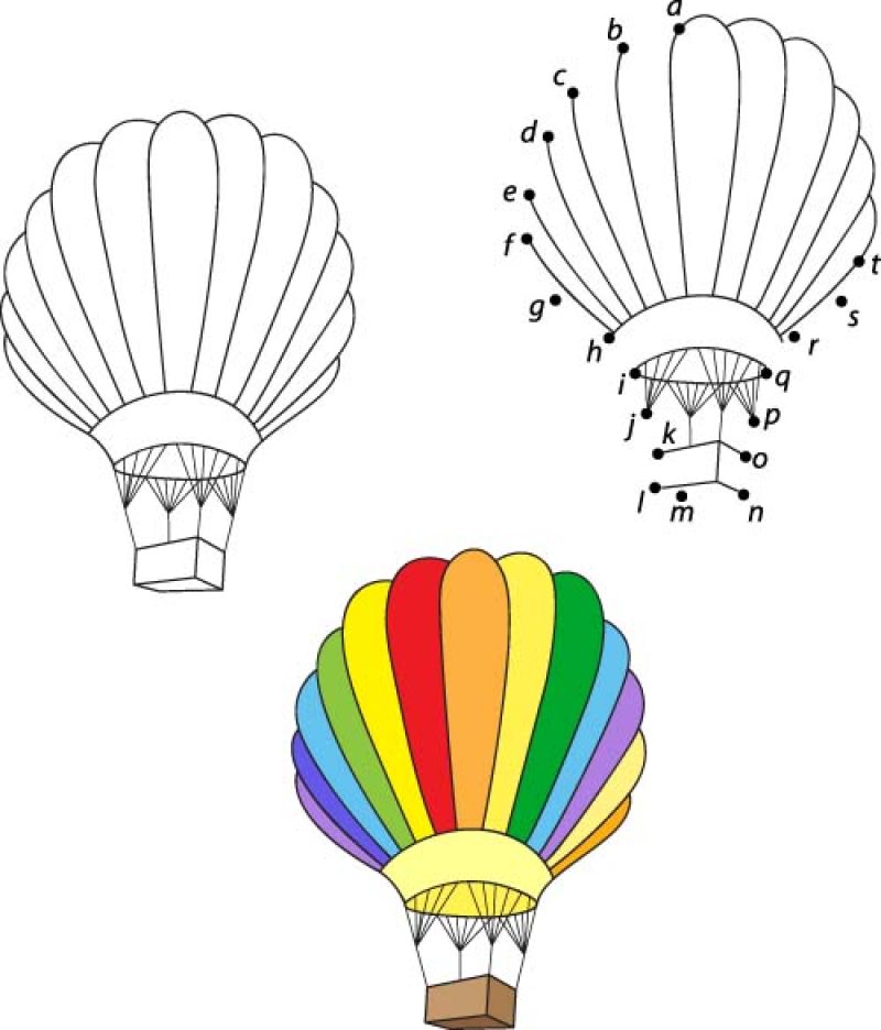创意矢量卡通热气球的图案设计