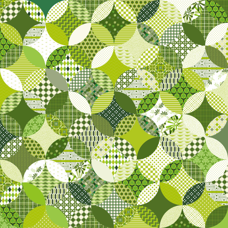 抽象矢量绿色图形无缝设计背景